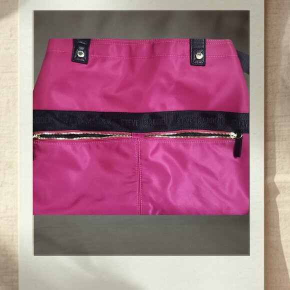 Steve Madden Pink Nylon Tote Bag | Crossbody with Removable Wristlet Set - Picture 4 of 7